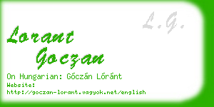lorant goczan business card
