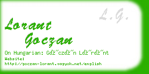 lorant goczan business card